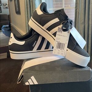 Adidas Kid’s/Women’s Black and White Campus Sneakers